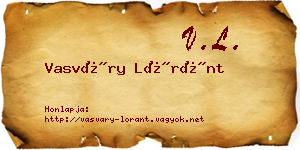 Vasváry Lóránt névjegykártya
