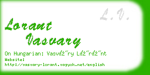 lorant vasvary business card